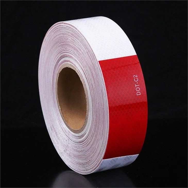 Reflective Tape DOT-C2 Red And White Adhesive Conspicuity Tape For Trailer, Outdoor, Cars, Trucks