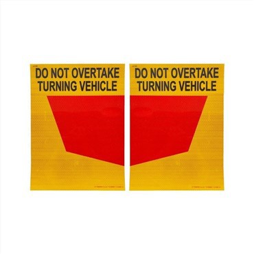 Do Not Overtake Turning Vehicle Rear Marker Plate Cat 34 Class 400 Reflective Sticker