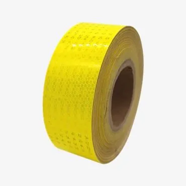 Yellow Fluorescent Cinta Waterproof ReflectiveTape Roll For Truck Trailers