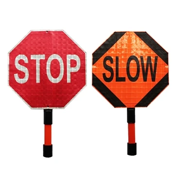 Stop slow paddles signs