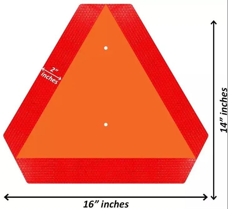Orange Triangle Sign On Vehicle