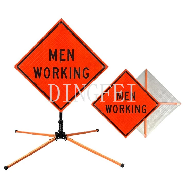 men working roll up signs (3)