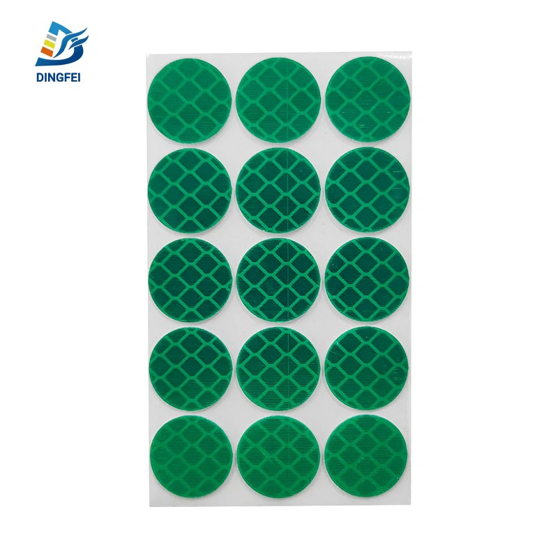 Green High Intensity Prismatic Reflective Dots Sticker