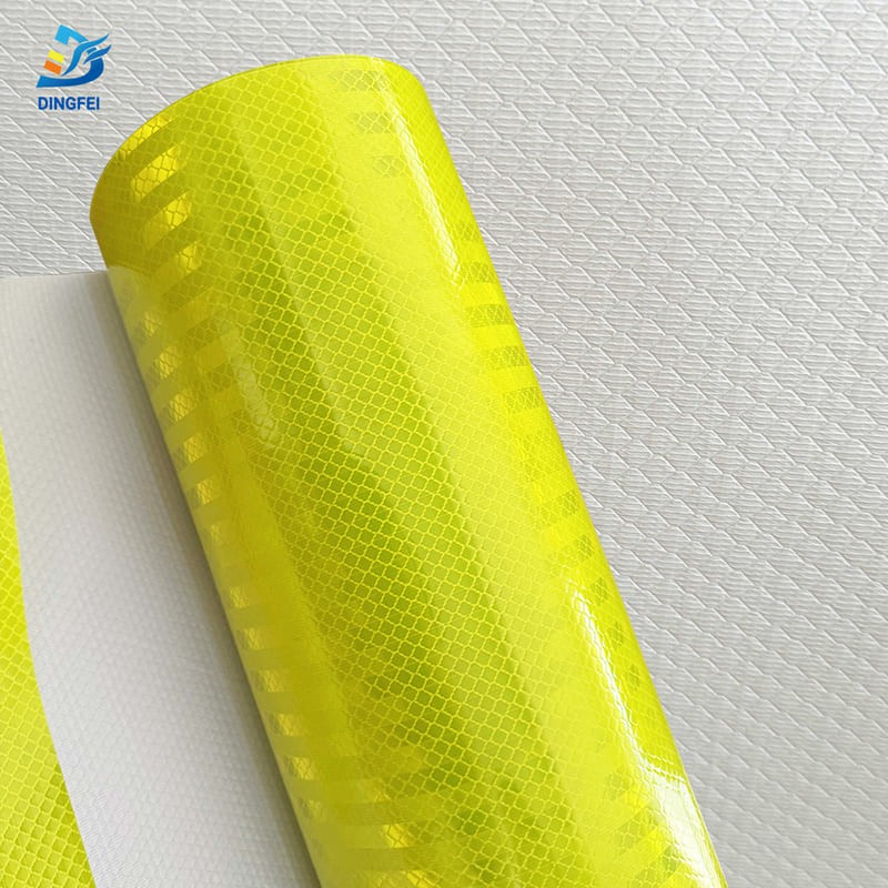 Fluorescent Yellow RA2 Reflective Sheeting with Mesh Backing 4 Fluorescent Yellow RA2 Reflective Sheeting with Mesh Backing 4