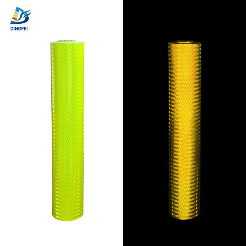 Fluorescent Yellow RA2 Reflective Sheeting with Mesh Backing 14 Fluorescent Yellow RA2 Reflective Sheeting with Mesh Backing 14