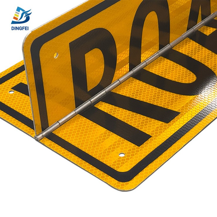 Reflective Warning Signs Aluminum Hinged Road 7 Reflective Warning Signs Aluminum Hinged Road 7