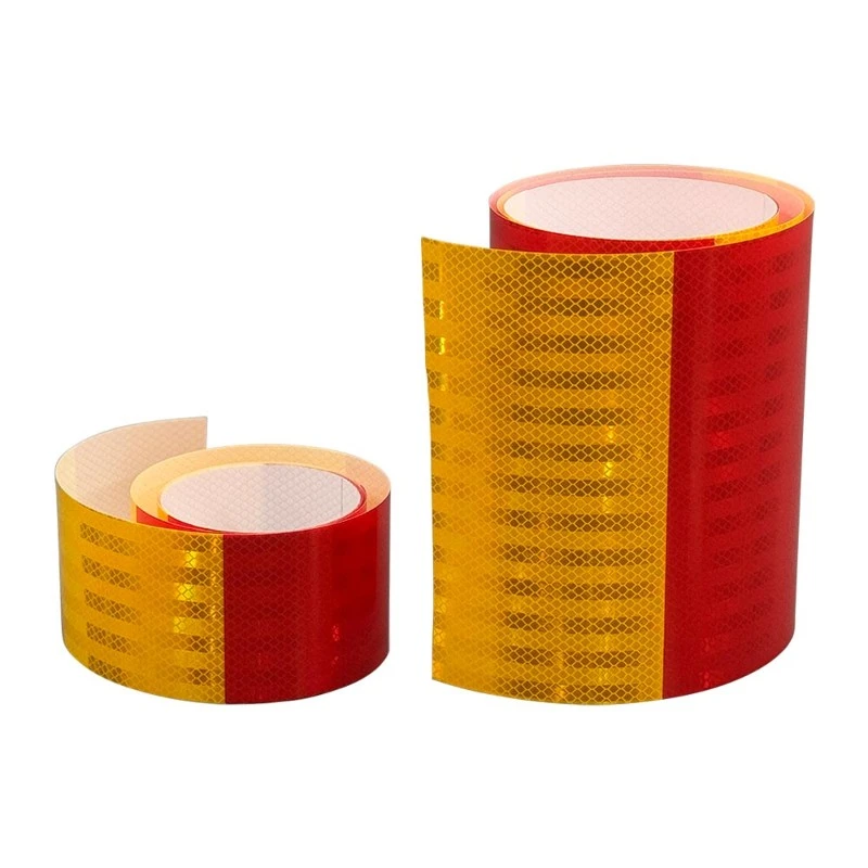 Custom width 100mm and 250mm red and yellow barricade reflective strips Custom width 100mm and 250mm red and yellow barricade reflective strips