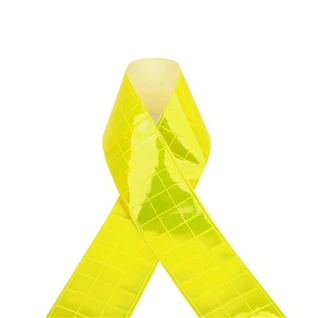 7.5CM Fluorescent Yellow Checkered PVC Reflective Tape For Clothing
