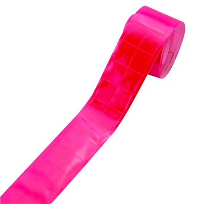 Pink Checkered PVC Reflective Tape For Clothing