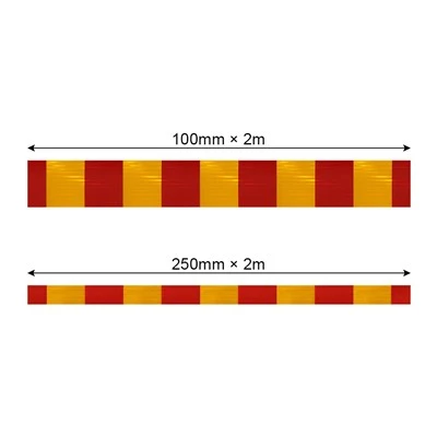Red And Yellow Reflective Strips For Barricades